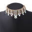 Vintage Gold Color Watershape Diamond Decorated Hollow Out Choker