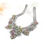 Fashion Multi-color Oval Shape Diamond Decorated Souble Layer Necklace