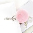 Lovely Pink Fuzzy Ball Decorated Simple Key Ring