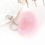 Lovely Pink Fuzzy Ball Decorated Simple Key Ring