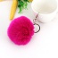 Lovely Plum Red Fuzzy Ball Decorated Simple Key Ring