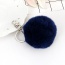 Lovely Navy Fuzzy Ball Decorated Simple Key Ring