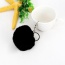 Lovely Black Fuzzy Ball Decorated Simple Key Ring