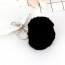 Lovely Black Fuzzy Ball Decorated Simple Key Ring
