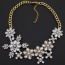 Sweet White Flower Shape Decorated Simple Short Chain Necklace