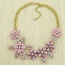 Sweet Pink Flower Shape Decorated Simple Short Chain Necklace