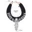 Vintage Black Waterdrop Diamond Tassel Decorated Hand-woven Chain Necklace