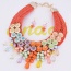 Exaggerated Multi-color Waterdrop Bead Pendant Decorated Hand-woven Chain Jewelry Sets