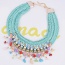 Elegant Multi-color Weaving Tassel Pendant Decorated Hand-woven Chain Necklace