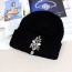 Fashion Black Oval Shape Decorated Simple Woolen Hat