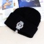 Fashion Black Oval Shape Decorated Simple Woolen Hat