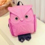 Cute Plum Red Pure Color Decorated Owl Shape Desgin Backpack