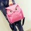 Cute Plum Red Pure Color Decorated Owl Shape Desgin Backpack
