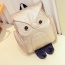 Cute Gold Color Pure Color Decorated Owl Shape Desgin Backpack
