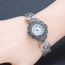 Fashion Silver Color Diamond Decorated Flower Shape Dial Design Multi-layer Chain Watch