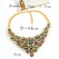 Fashion Green +plum Red Round Shape Diamond Decorated Hollow Out Design Necklace