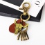 Personality Gold Color Metal Ox-head Decorated Simple Tassel Key Ring