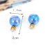 Sweet Dark Blue Ball Shape Decorated Pure Color Earring