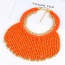 Bohemia Orange Beads Weaving Tassel Pendant Decorated Double Layer Necklace