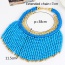 Bohemia Blue Beads Weaving Tassel Pendant Decorated Double Layer Necklace