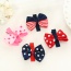 Fashion Green Flower Pattern Decorated Bowknot Design Simple Hair Clip