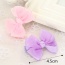 Fashion Purple Flower Pattern Decorated Bowknot Design Simple Hair Clip
