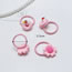 Sweet Pink Flower Shape Decorated Simple Pure Color Hair Band(2pcs)