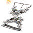 Fashion Black Water Drop Shape Diamond Decorated Flower Shape Design Body Chain