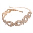 Fashion Gold Color Round Shape Diamond Decorated Hollow Out Letter 8 Shape Choker