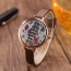 Fashion Brown The Leaning Tower Of Pisa Pattern Decorated Thin Strap Watch