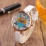 Fashion White Owl Pattern Decorated Round Dail Design Thin Strap Watch