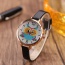 Fashion Black Owl Pattern Decorated Round Dail Design Thin Strap Watch