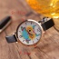 Fashion Brown Owl Pattern Decorated Round Dail Design Thin Strap Watch