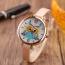 Fashion Beige Owl Pattern Decorated Round Dail Design Thin Strap Watch