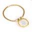 Fashion Gold Color Geometric Shape Gemstone Decorated Simple Necklace