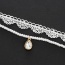Fashion White Pearls&diamond Decorated Double Layer Design Simple Choker