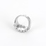 Fashion Silver Color Round Shape Diamond Decorated Pure Color Simple Ring