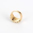 Fashion Gold Color Round Shape Diamond Decorated Pure Color Simple Ring