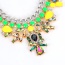 Fashion Yellow Diamond Decorated Color Matching Geometric Shape Necklace