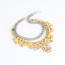 Fashion Yellow Diamond Decorated Color Matching Geometric Shape Necklace