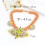 Fashion Yellow Oval Shape Gemstone Decorated Double Layer Necklace