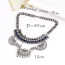 Fashion Purple Oval Shape Diamond Decorated Hollow Out Simple Necklace