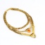 Fashion Gold Color Triangle Shape Diamond Decorated Color Matching Necklace