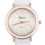 Fashion White Color Matching Decorated Round Dail Simple Watch