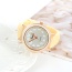 Fashion Cream-coloured Color Matching Decorated Round Dail Simple Watch