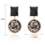 Vintage Black Geometric Shape Diamond Decorated Simle Earrings