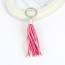 Fashion Plum Red Key Chain Of Pure Color Decorated With Tassel