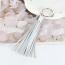 Fashion Grey Key Chain Of Pure Color Decorated With Tassel