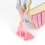 Trendy Pink Key Chain Of Pure Color Decorated With Double Tassel