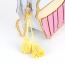 Trendy Yellow Key Chain Of Pure Color Decorated With Double Tassel